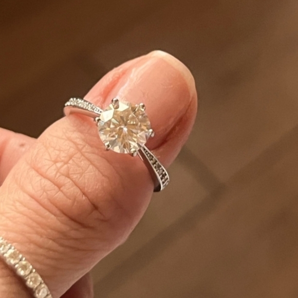 Certified 2ct. t.w. Moissanite Bridal Engagement Wedding Ring NEW - Picture 6 of 15